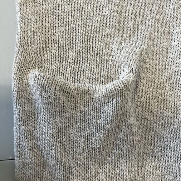 Jenni Kayne Oatmeal Cotton Linen Long Hooded Cardigan Sweater M Knit Designer - Picture 10 of 12